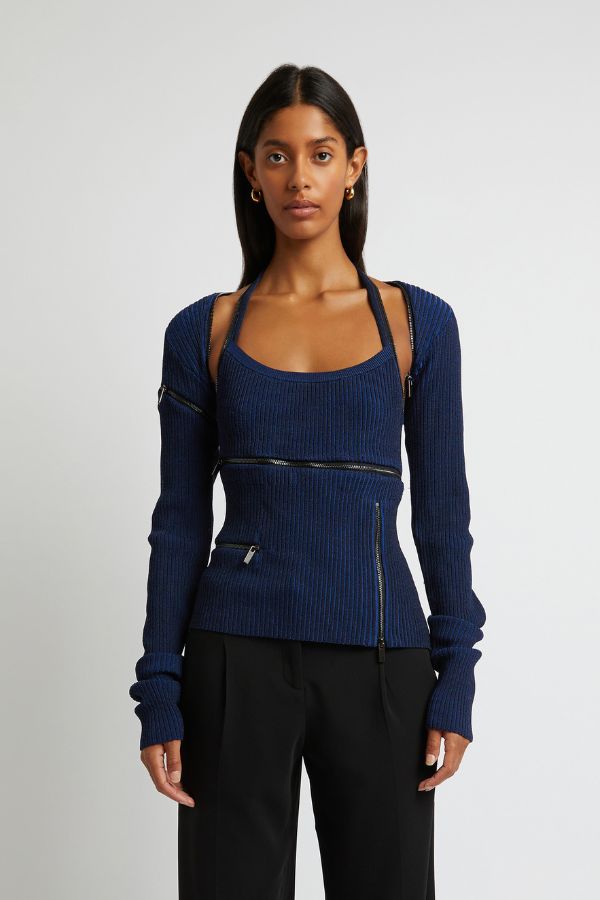 CHRISTOPHER ESBER - REVALER KNIT L/S TOP DARK BLUE