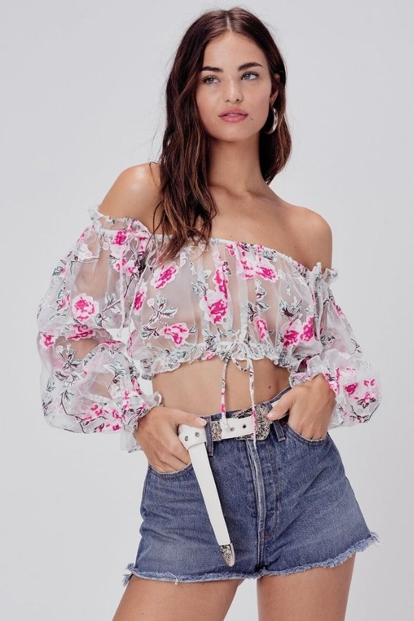 FOR LOVE & LEMONS - LOVELL BURNOUT CROP TOP