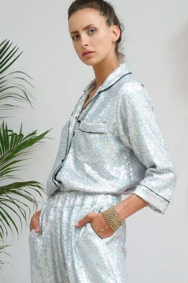 HOUSE OF MUA MUA - SEQUIN PAJAMA TOP