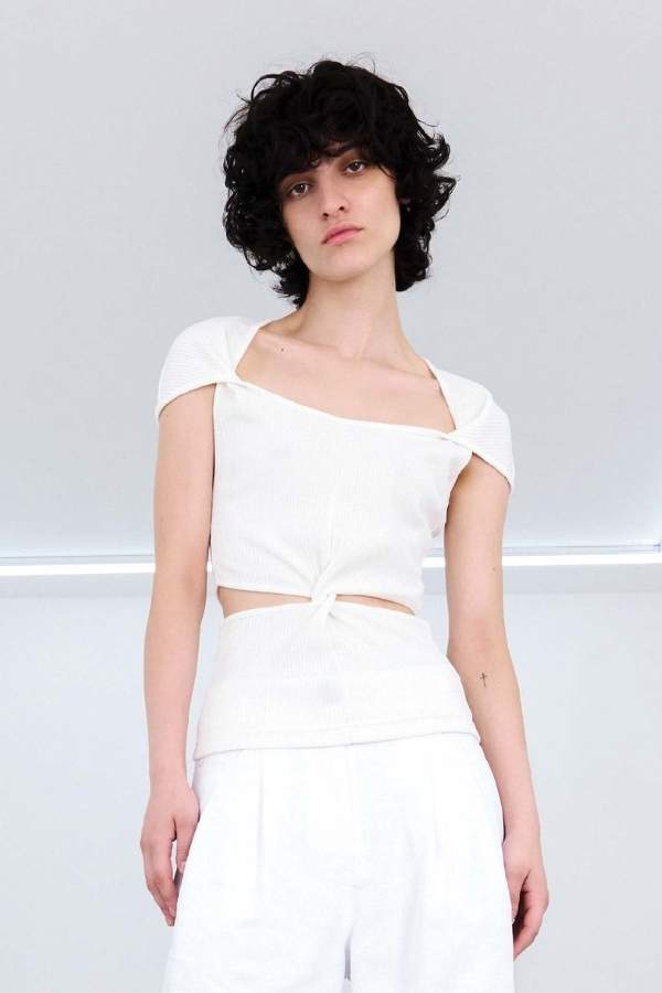 J KOO - TWIST CUT-OUT T-SHIRT_WT