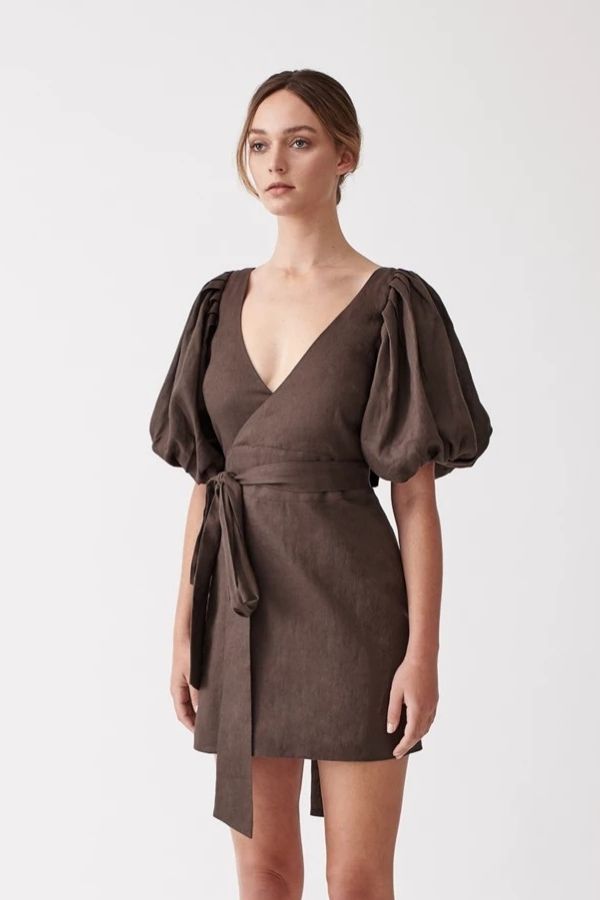 JOSLIN - MIRANDA LINEN WRAP DRESS