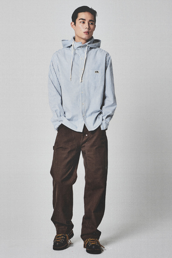 KIJUN MEN - STRIPE HOODIE SHIRT