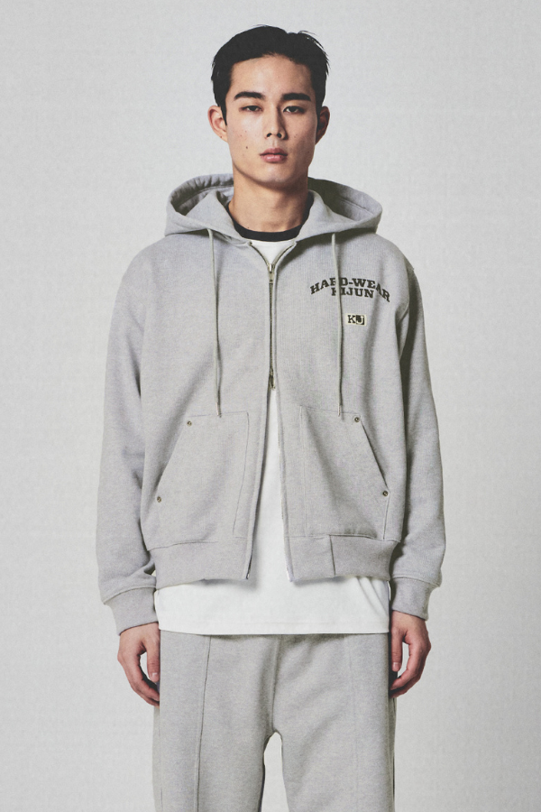 KIJUN MEN - RIVET ZIP-UP HOODIE