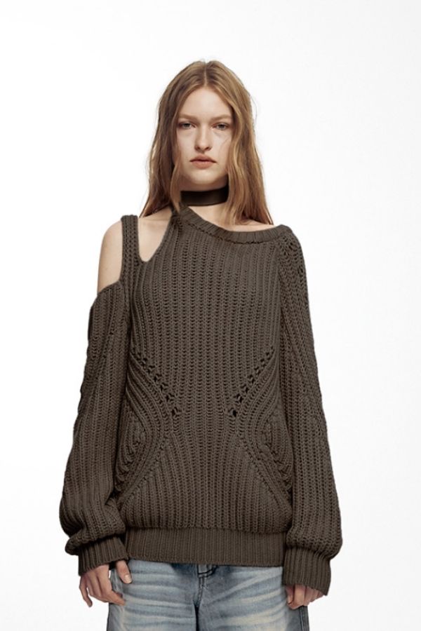 NACHE - HALTER STRAP KNIT KHAKI BROWN