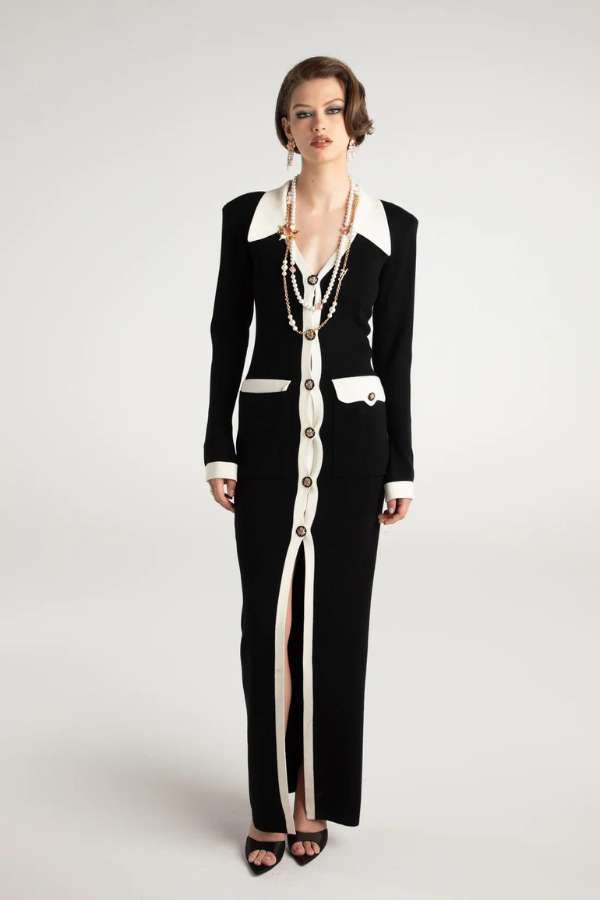 NANA JACQUELINE - FELICITY LONG KNIT CARDIGAN (BLACK)