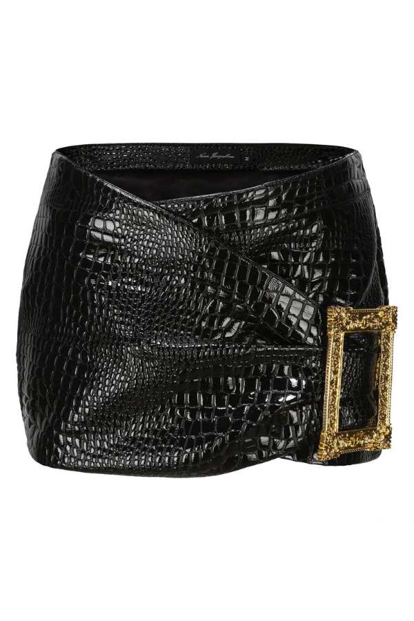 NANA JACQUELINE - MIRANDA LEATHER MINI SKIRT (BLACK)