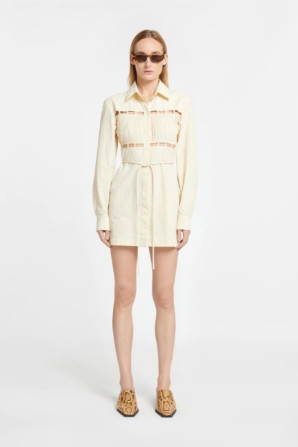 NANUSHKA - GENEA MINI DRESS IVORY