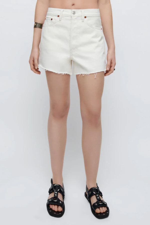 REDONE - 90S LOW SLUNG SHORTS WHITE
