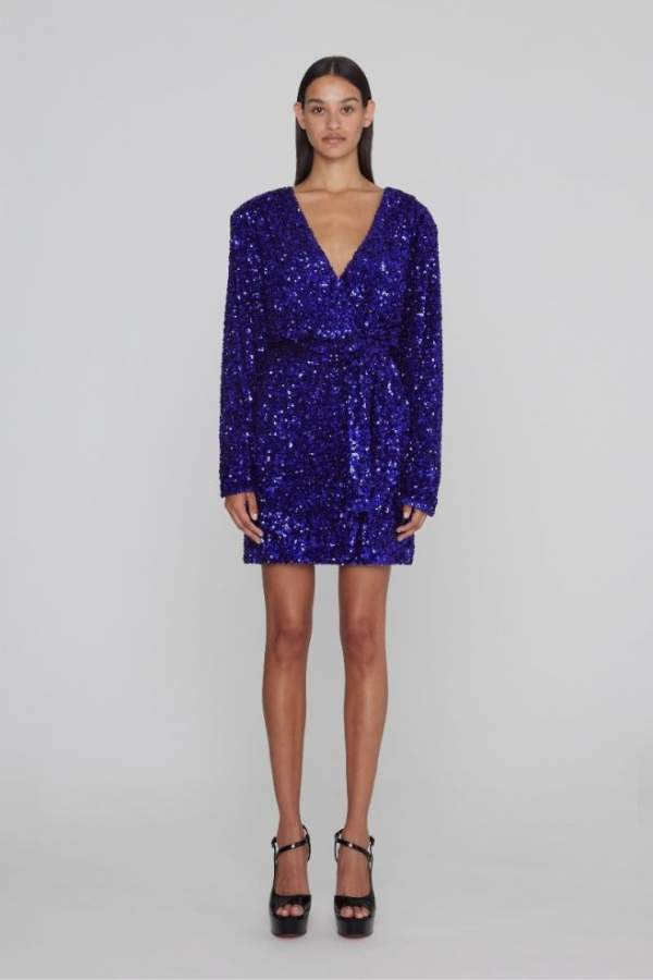 ROTATE - SEQUIN WIDE MINI DRESS