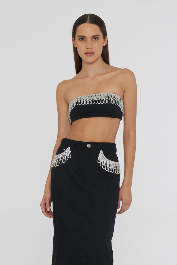 ROTATE - TWILL BANDEAU TOP