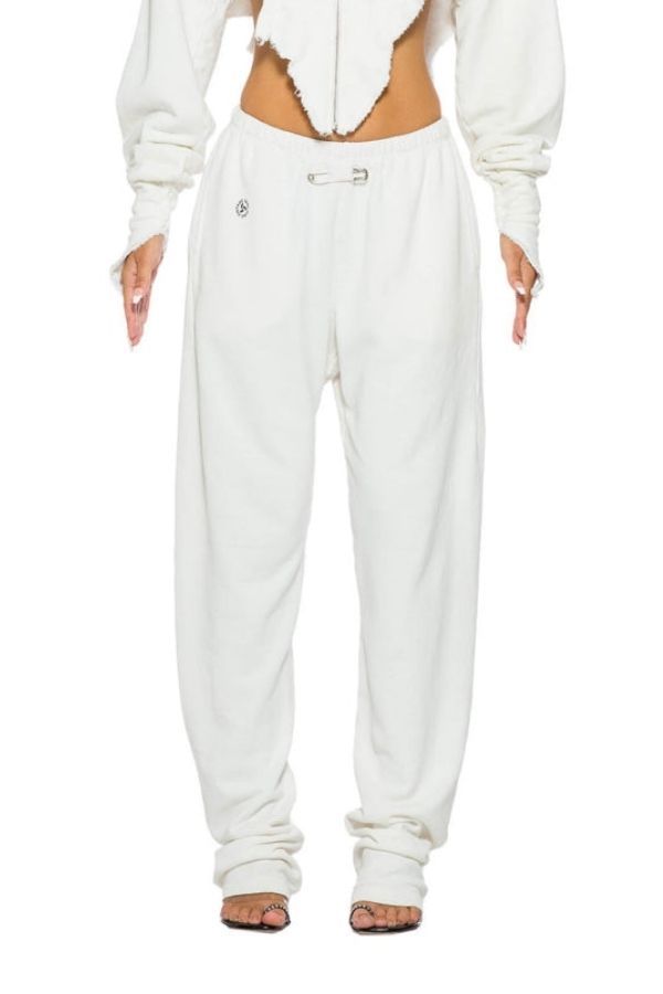 SAMI MIRO VINTAGE - SAFETY PIN SWEAT PANTS WHITE