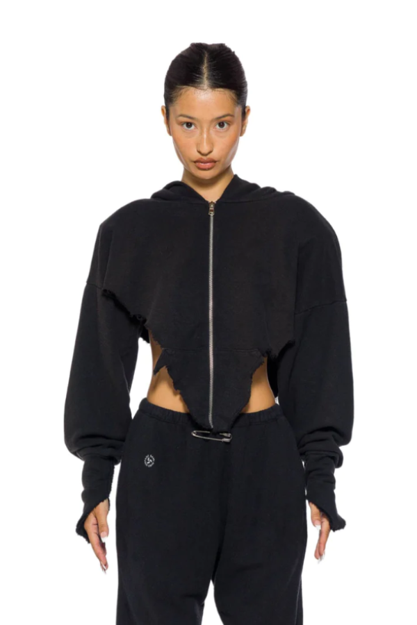 SAMI MIRO VINTAGE - V CUT HOODIE JACKET BLACK