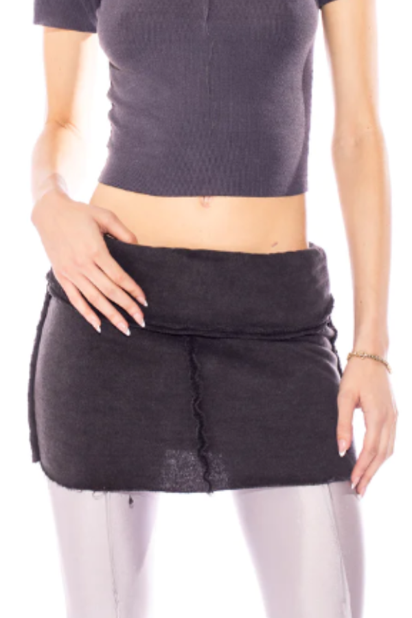 SAMI MIRO VINTAGE - FOLD OVER SKIRT BLACK