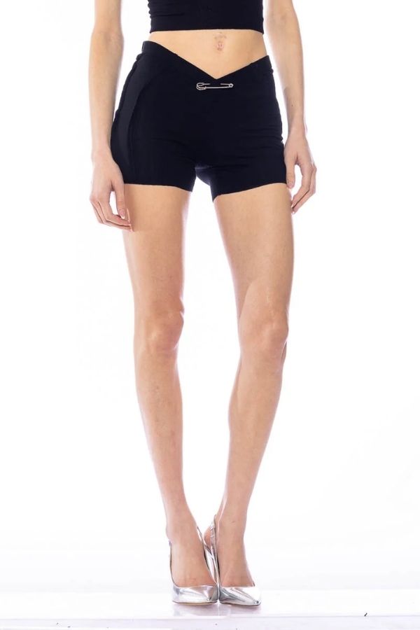 SAMI MIRO VINTAGE - OPEN SEAM MINI SHORTS BLACK