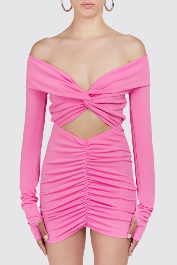 THE ANDAMANE - KENDALL MINI DRESS PINK